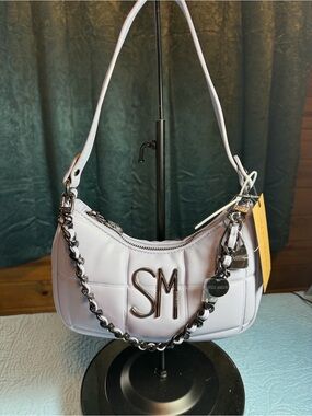 Steve Madden Quilted SM Shoulder Bag in Light Lavender